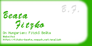beata fitzko business card