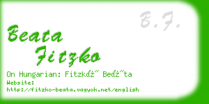 beata fitzko business card